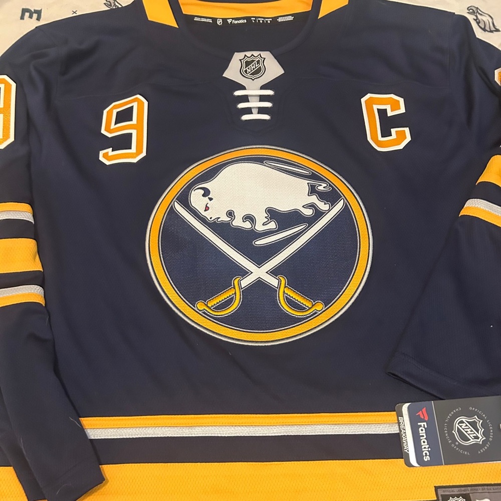 Fanatics brand BUFFALO SABRES JACK EICHEL Breakaway JERSEY Sz L or 2X New w tags - Picture 2 of 5